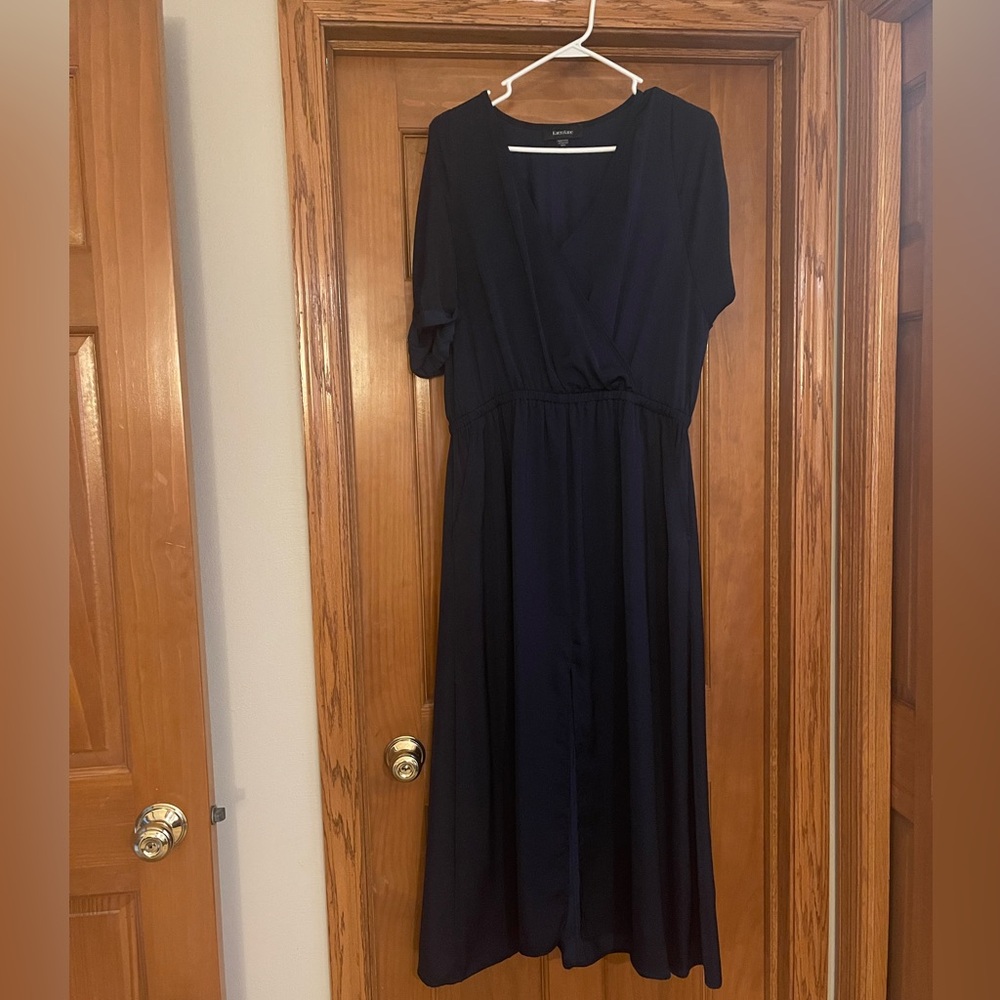 Navy cross over front maxi dress, XL